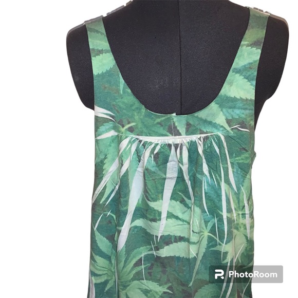 Local Celebrity Leaf Tank Top Asymmetrical Rasta - Picture 6 of 13